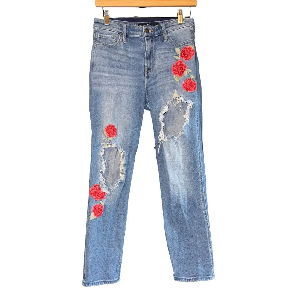 Hollister embroidered destroyed